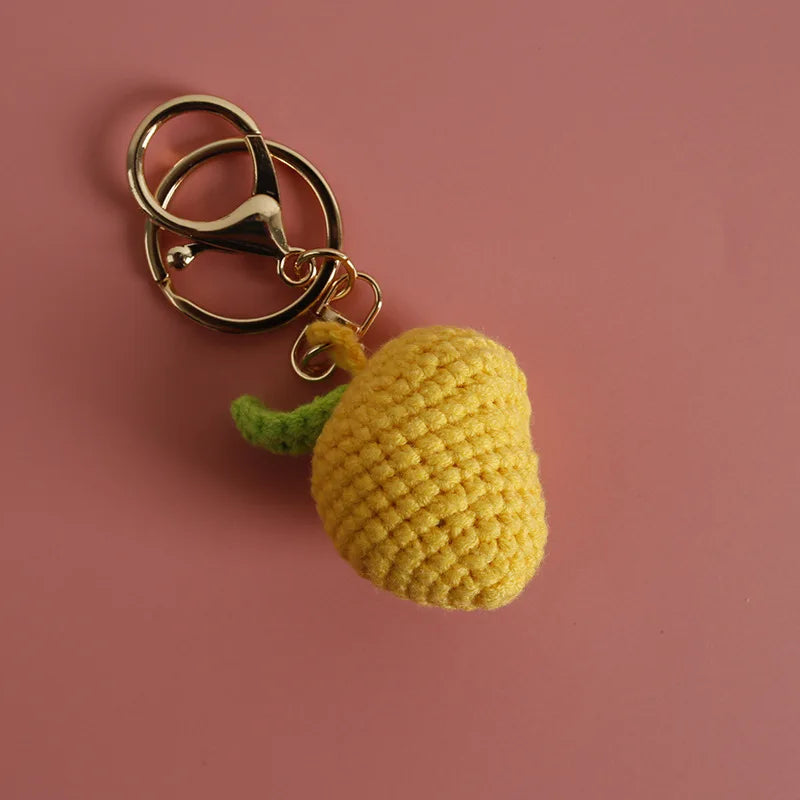 Handmade Crochet Keyring- Apple