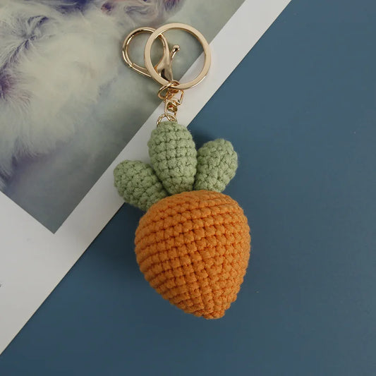 Handmade orange carrot keychain