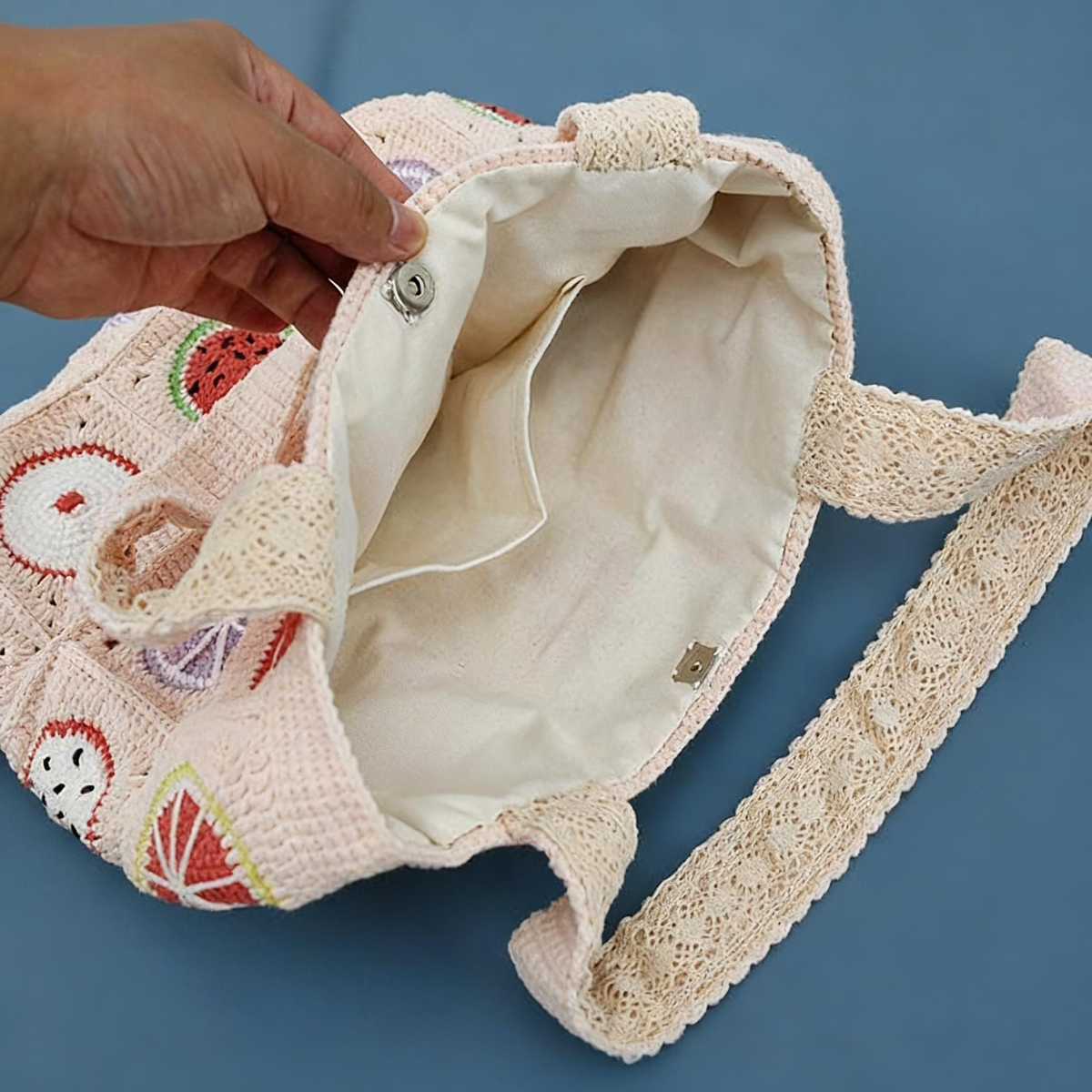 Handmade Crochet Bags- Lemon watermelon