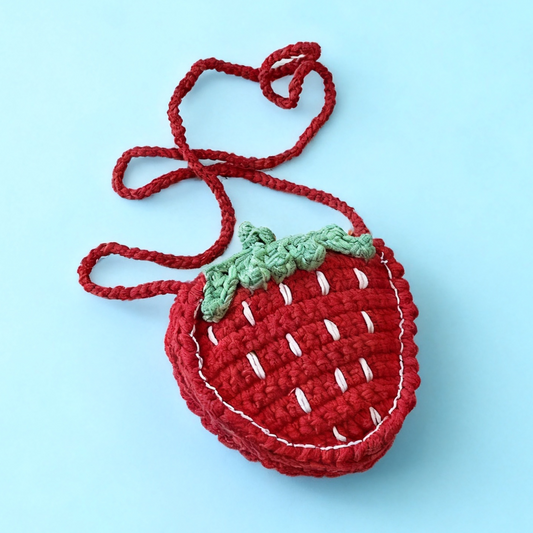 Handmade Crochet Strawberry Bags
