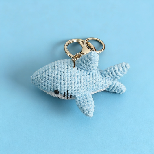 Handmade Crocet Keyring- Shark baby