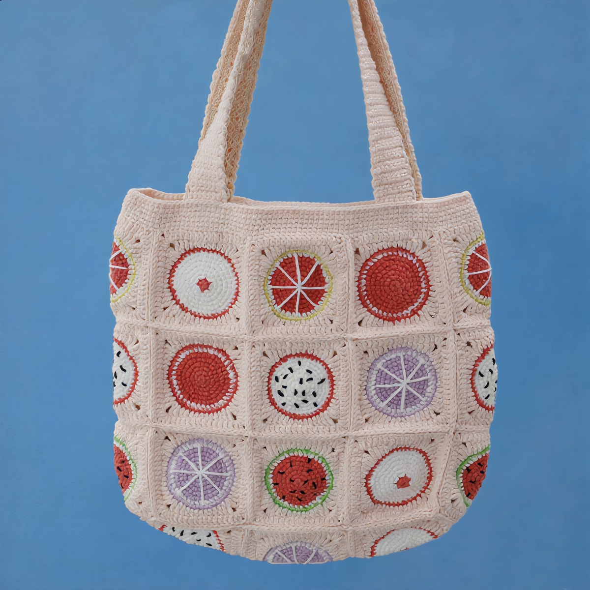 Handmade Crochet Bags- Lemon watermelon