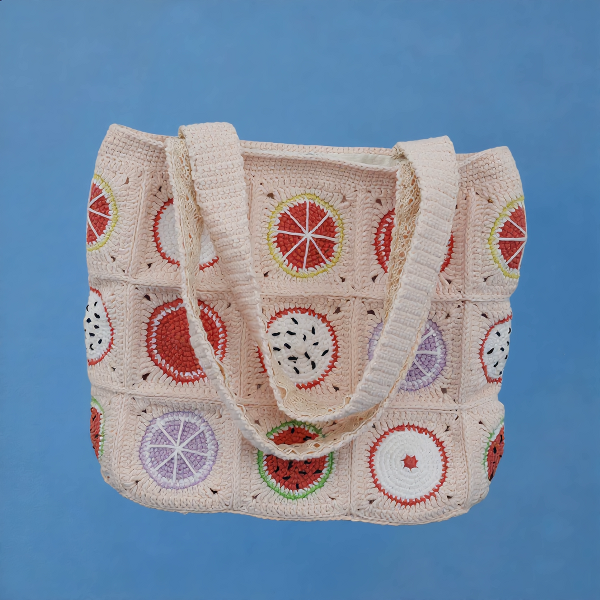 Handmade Crochet Bags- Lemon watermelon