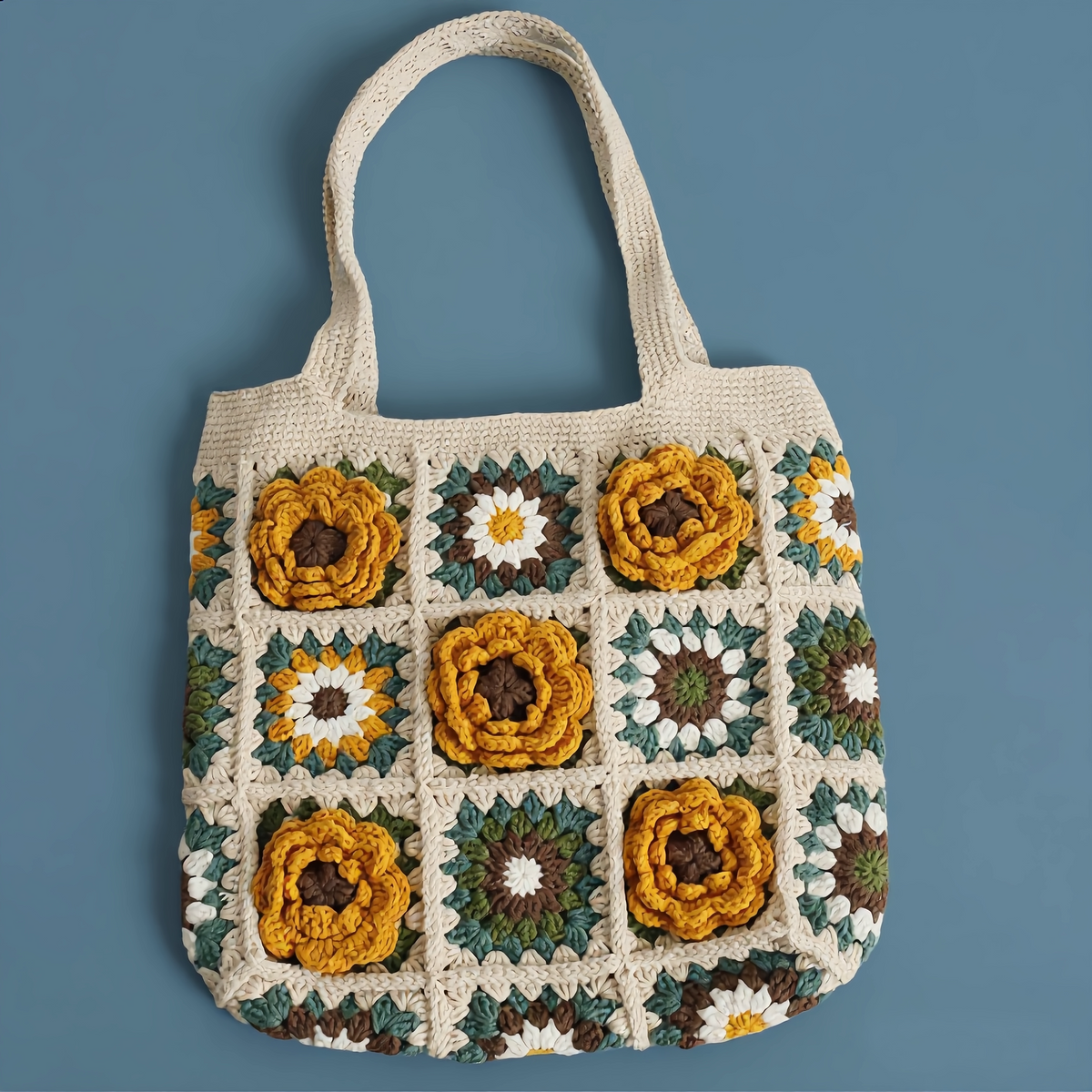 Handmade Crochet Bags - Yellow Daisy